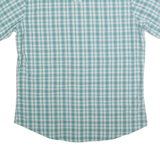 WRANGLER Mens Blue & White Check Western Shirt XL Short Sleeve Cotton Blend