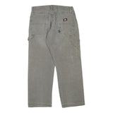 DICKIES Mens Cotton Blend Grey Regular Straight Trousers W32 L28 Workwear