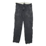 CARHARTT Mens Cotton Blend Regular Black Cargo Trousers W30 L32 Utility Workwear