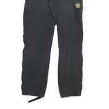 CARHARTT Mens Cotton Blend Regular Black Cargo Trousers W30 L32 Utility Workwear