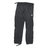 CARHARTT Mens Cotton Blend Regular Black Cargo Trousers W30 L32 Utility Workwear