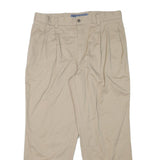 DOCKERS Mens Beige Cotton Blend Relaxed Straight Trousers W36 L29 Casual