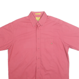 DUCK HEAD Mens Pink Cotton Shirt M Button-Down Collar Short Sleeve Casual Summer