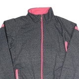 LINKE Womens Grey & Pink Zip Jacket L Polyester Blend Athletic Comfort
