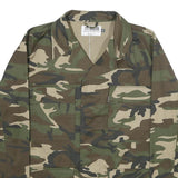 PARKS Outdoor Mens Green Brown Camouflage Button Jacket M Polyester Blend