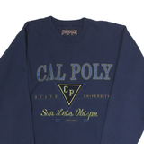 JANSPORT Mens Blue Cal Poly State University Crew Neck S Cotton Sweatshirt