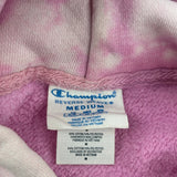 Reverse Weave Champion Tie-Dye Hoodie - Medium Pink Cotton Blend
