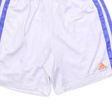 ADIDAS Mens White & Blue Sports Shorts L W30 Mesh Stylish Lightweight
