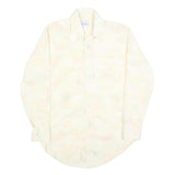 HATHAWAY Mens Cream Polyester Blend Shirt M Long Sleeve Button Collar Classic