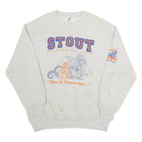 JERZEES Mens Grey Stout Elementary Dragon Graphic Crew Neck L Sweatshirt
