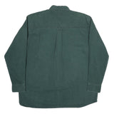 THREE RIVERS Mens Green Shirt XL Button Down Cotton Long Sleeve Casual