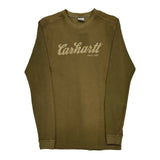 Carhartt Long Sleeve T-Shirt - Small Green Cotton