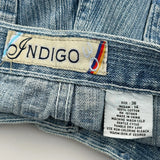 Indigo Denim Shorts - 34W 14L Light Wash Cotton