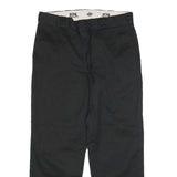 DICKIES Mens Black Regular Fit Straight Cotton Blend Trousers W33 L28 Workwear
