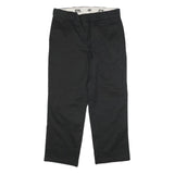 DICKIES Mens Black Regular Fit Straight Cotton Blend Trousers W33 L28 Workwear