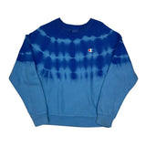 Reverse Weave Champion Tie-Dye Sweatshirt - Medium Blue Cotton Blend