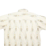 CROSSINGS Mens Cream & Brown Short Sleeve Pattern Shirt L Cotton Blend Casual