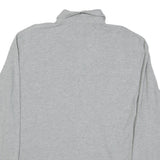 TOMMY HILFIGER Mens Grey Long Sleeve Plain Polo Shirt L Cotton Blend Classic
