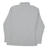 TOMMY HILFIGER Mens Grey Long Sleeve Plain Polo Shirt L Cotton Blend Classic