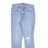 LEVI'S 501S Womens Jeans Blue Slim Skinny Denim Light W29 L30 Ripped Knee