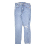 LEVI'S 501S Womens Jeans Blue Slim Skinny Denim Light W29 L30 Ripped Knee