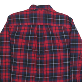 ST JOHNS BAY Mens Red & Navy Check Shirt M Classic Button-Down Long Sleeve