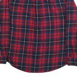 ST JOHNS BAY Mens Red & Navy Check Shirt M Classic Button-Down Long Sleeve
