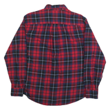 ST JOHNS BAY Mens Red & Navy Check Shirt M Classic Button-Down Long Sleeve