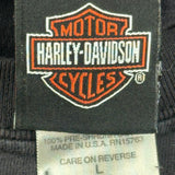 Harley Davidson Graphic T-Shirt - Large Black Cotton