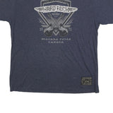 HARD ROCK CAFE Mens Blue Graphic T-Shirt 2XL Short Sleeve Crew Neck Rock Music