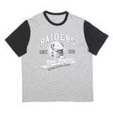NFL Mens Grey & Black Raiders Graphic T-Shirt XL Short Sleeve Crew Neck NFL