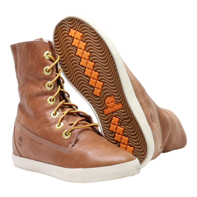 TIMBERLAND Lace-Up Boots Brown Synthetic Womens UK 4