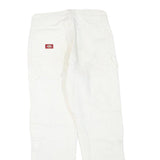 DICKIES Womens White Regular Fit Straight Denim Jeans W30 L27 Workwear Zip