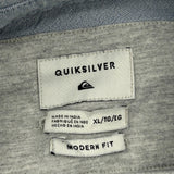 Quiksilver Striped Short Sleeve Shirt - XL Blue Cotton