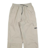 Beige Womens Relaxed Trousers W28 L30 Polyester Zip Pocket Casual Relaxed Fit