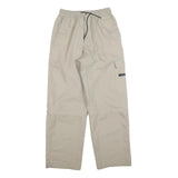 Beige Womens Relaxed Trousers W28 L30 Polyester Zip Pocket Casual Relaxed Fit