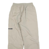 Beige Womens Relaxed Trousers W28 L30 Polyester Zip Pocket Casual Relaxed Fit