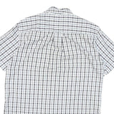 TOMMY HILFIGER Mens White & Black Check Shirt M Cotton Blend Classic Fit Button