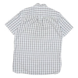 TOMMY HILFIGER Mens White & Black Check Shirt M Cotton Blend Classic Fit Button