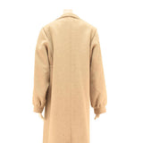 YOUR SIXTH SENCE Womens Beige Long Button Cotton Blend Classic Jacket L