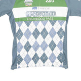 Mens Blue & Green Graphic Sports Cycling Jersey M Short Sleeve Round Neck