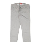 DICKIES Womens Cotton Blend Slim Beige Trousers W28 L31 Zip Plain Pockets