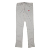 DICKIES Womens Cotton Blend Slim Beige Trousers W28 L31 Zip Plain Pockets