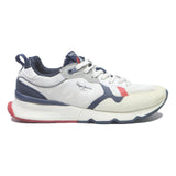 PEPE JEANS Mens Casual Trainers White Navy Red Synthetic UK 7 Stylish