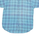 WOOLRICH Mens Blue Check Shirt XL Casual Cotton Blend Summer Short Sleeve