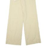 MONCLER Womens Cotton Blend Beige Relaxed Wide-Leg Trousers W28 L35 Stylish Zip