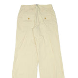 MONCLER Womens Cotton Blend Beige Relaxed Wide-Leg Trousers W28 L35 Stylish Zip