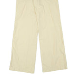 MONCLER Womens Cotton Blend Beige Relaxed Wide-Leg Trousers W28 L35 Stylish Zip