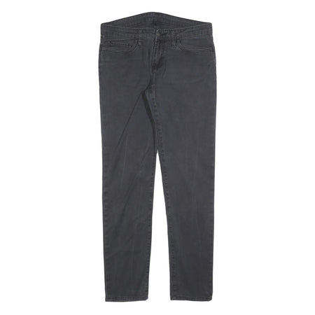 CARHARTT Mens Cotton Blend Black Slim Straight Trousers W32 L32 Workwear Zip