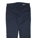 DICKIES Mens Cotton Blend Navy Regular Straight Trousers W40 L30 Workwear
